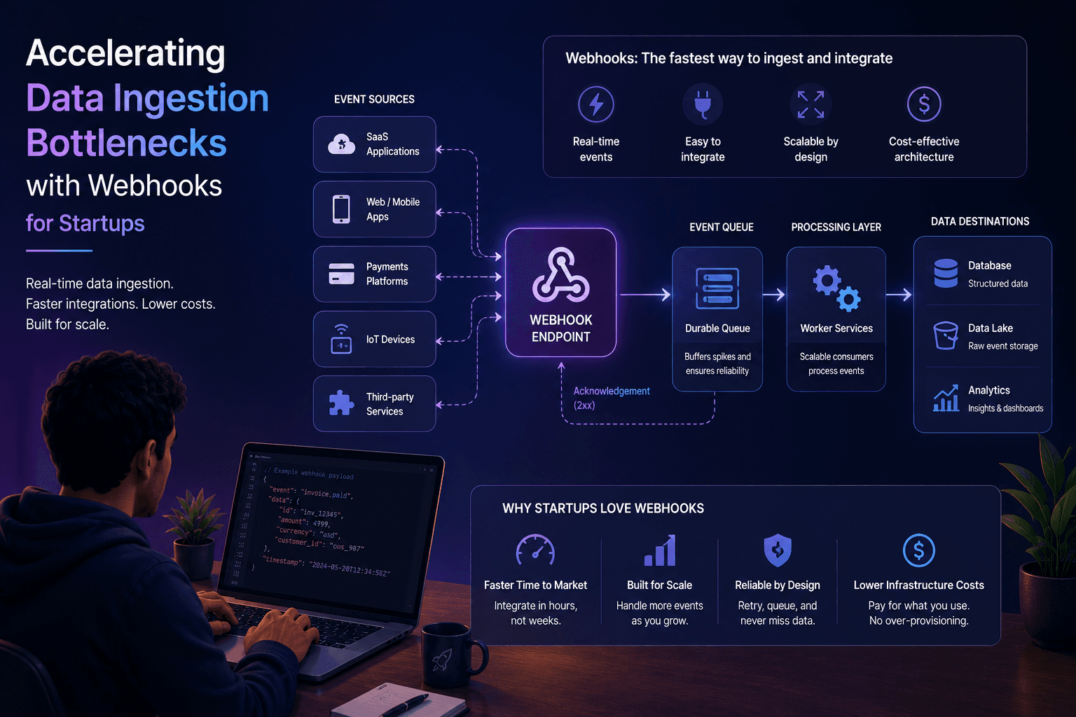 Accelerating Data Ingestion Bottlenecks with Webhooks: for Startups Case Study | Copyright © Magnence