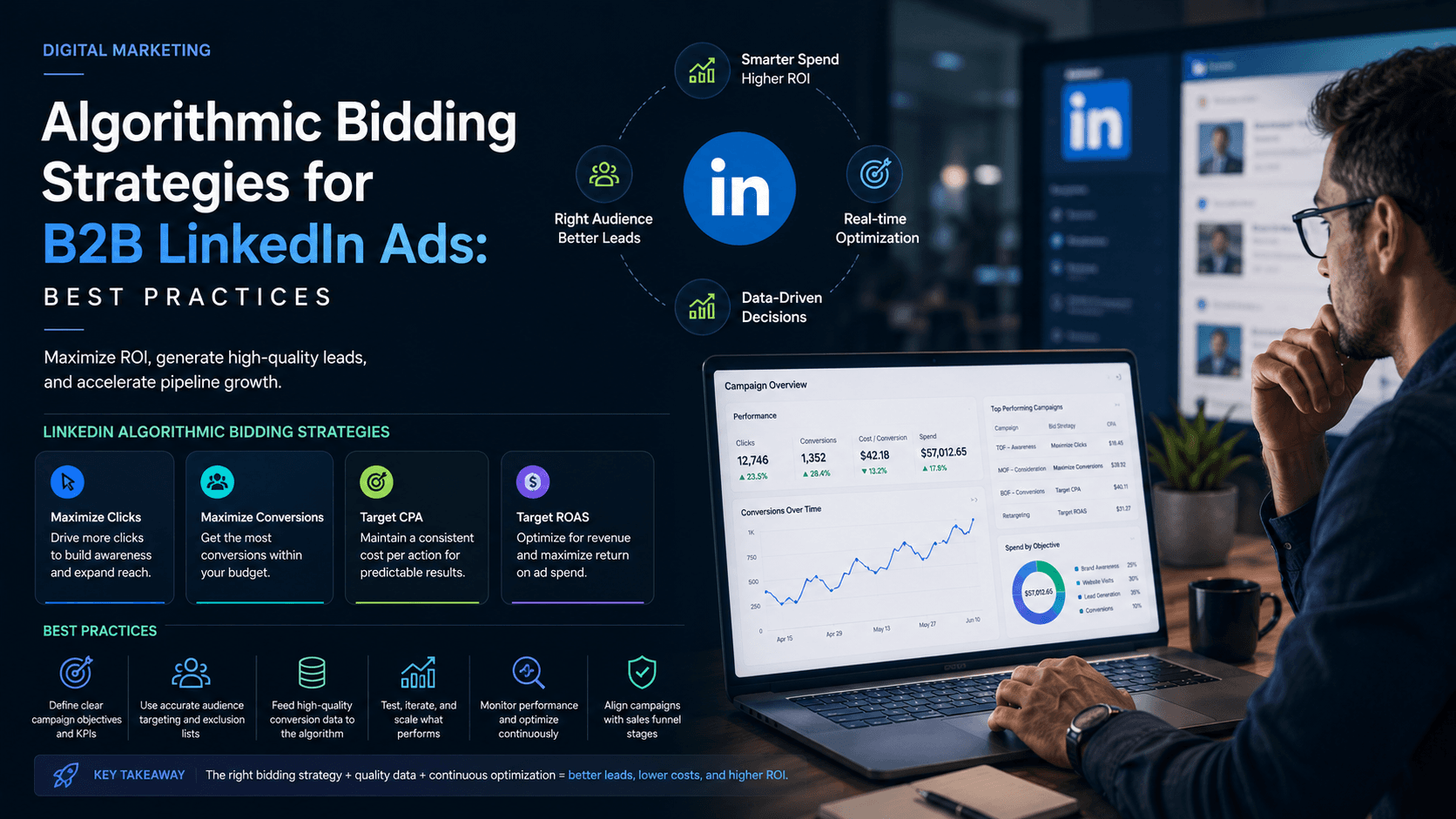 Algorithmic Bidding Strategies for B2B LinkedIn Ads: Best Practices Case Study | Copyright © Magnence