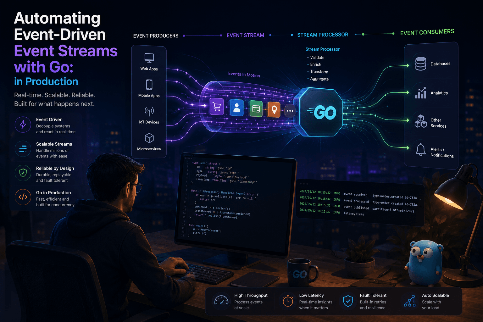 Automating Event-Driven Event Streams with Go: in Production Case Study | Copyright © Magnence