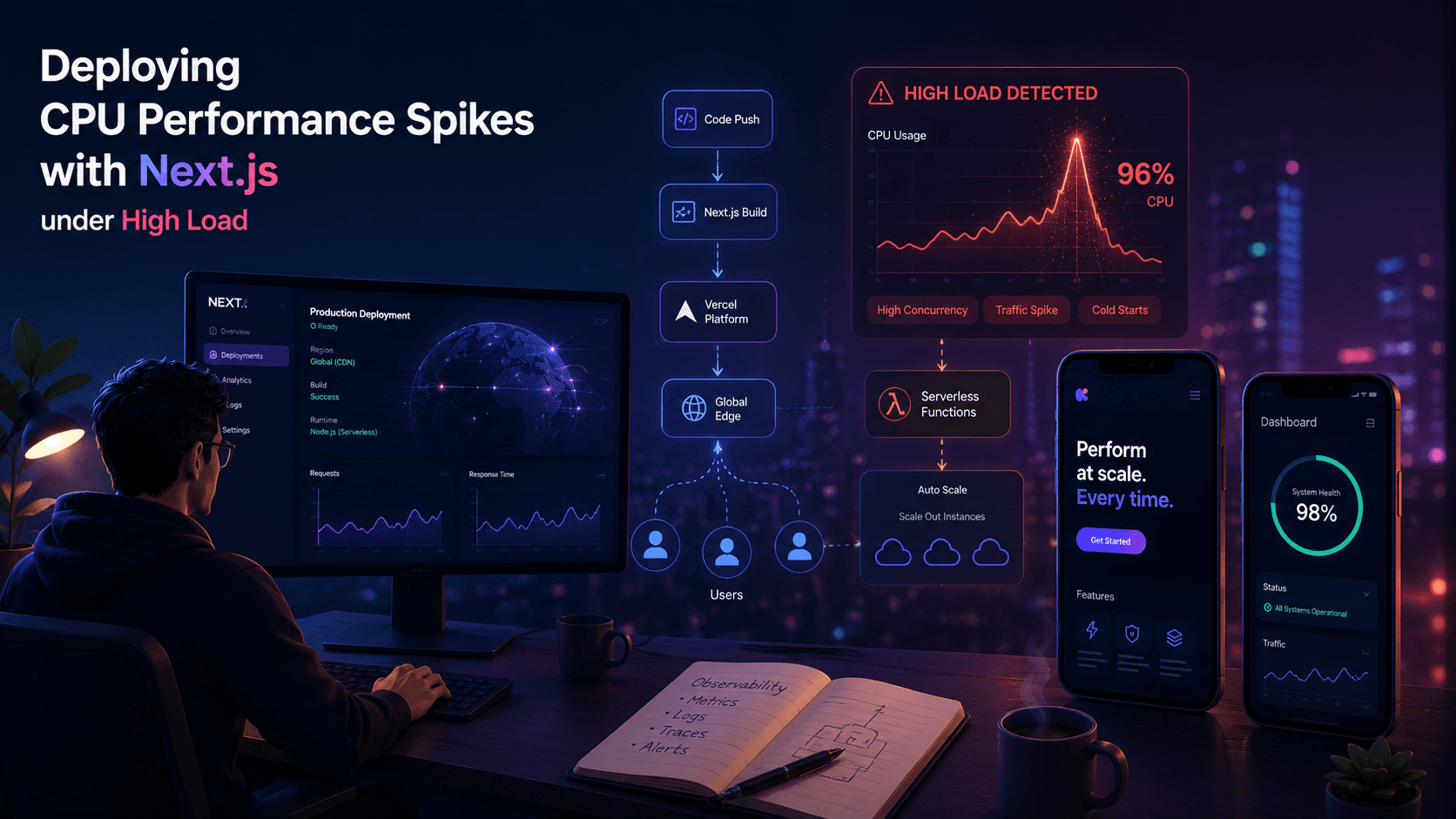 Deploying CPU Performance Spikes with Next.js: under High Load Case Study | Copyright © Magnence
