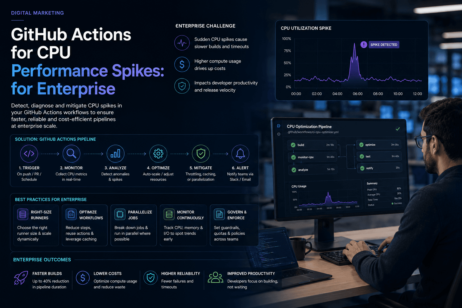 GitHub Actions for CPU Performance Spikes: for Enterprise Case Study | Copyright © Magnence
