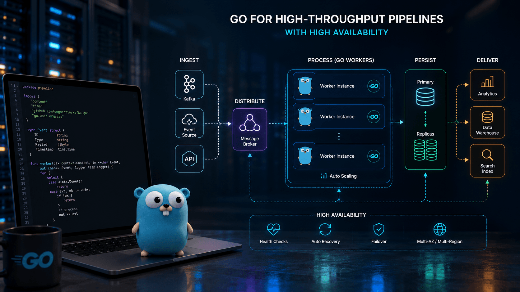Go for High-Throughput Pipelines: with High Availability Case Study | Copyright © Magnence