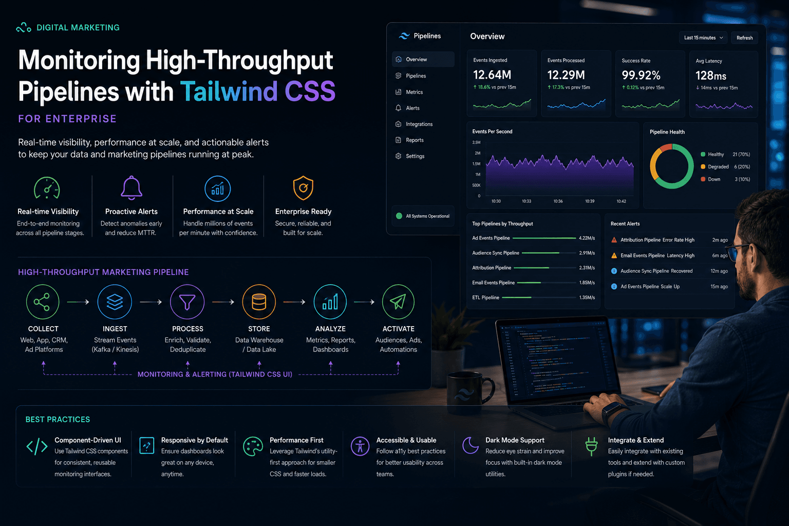Monitoring High-Throughput Pipelines with Tailwind CSS: for Enterprise Case Study | Copyright © Magnence