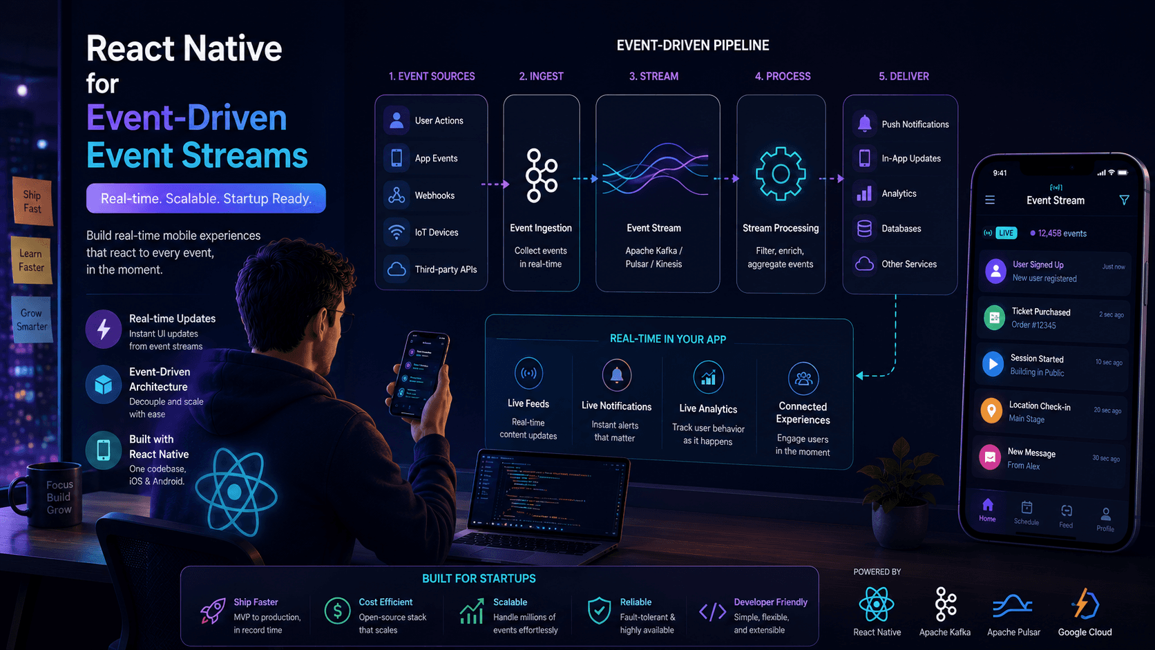 React Native for Event-Driven Event Streams: for Startups Case Study | Copyright © Magnence
