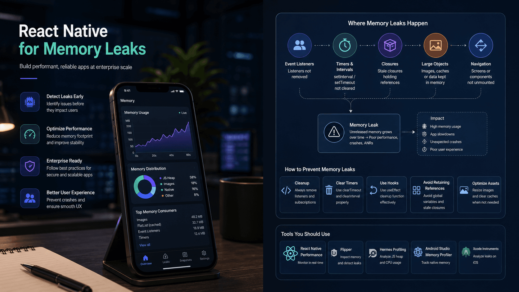 React Native for Memory Leaks: for Enterprise Case Study | Copyright © Magnence