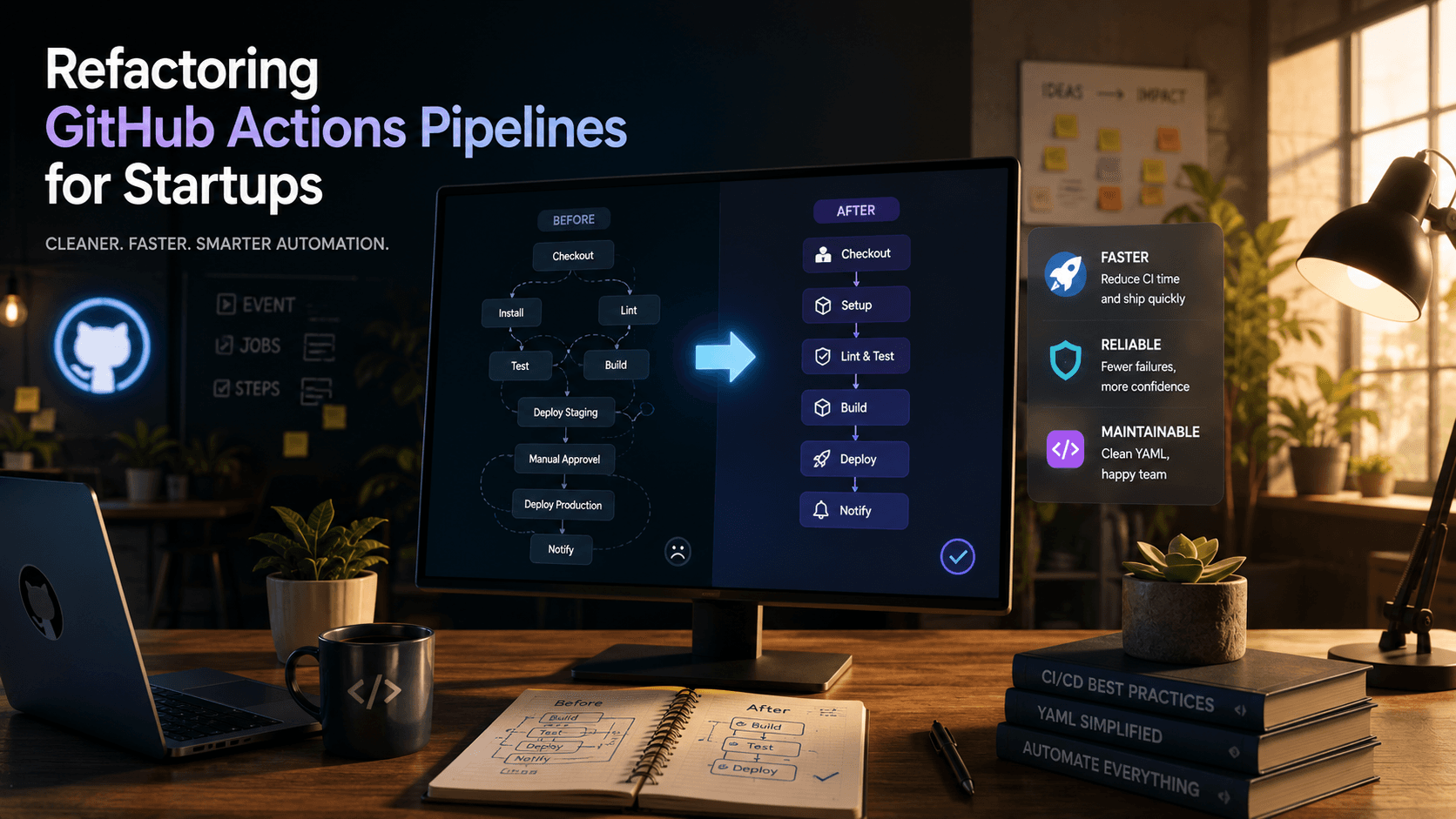 Refactoring GitHub Actions Pipelines for Startups Case Study | Copyright © Magnence