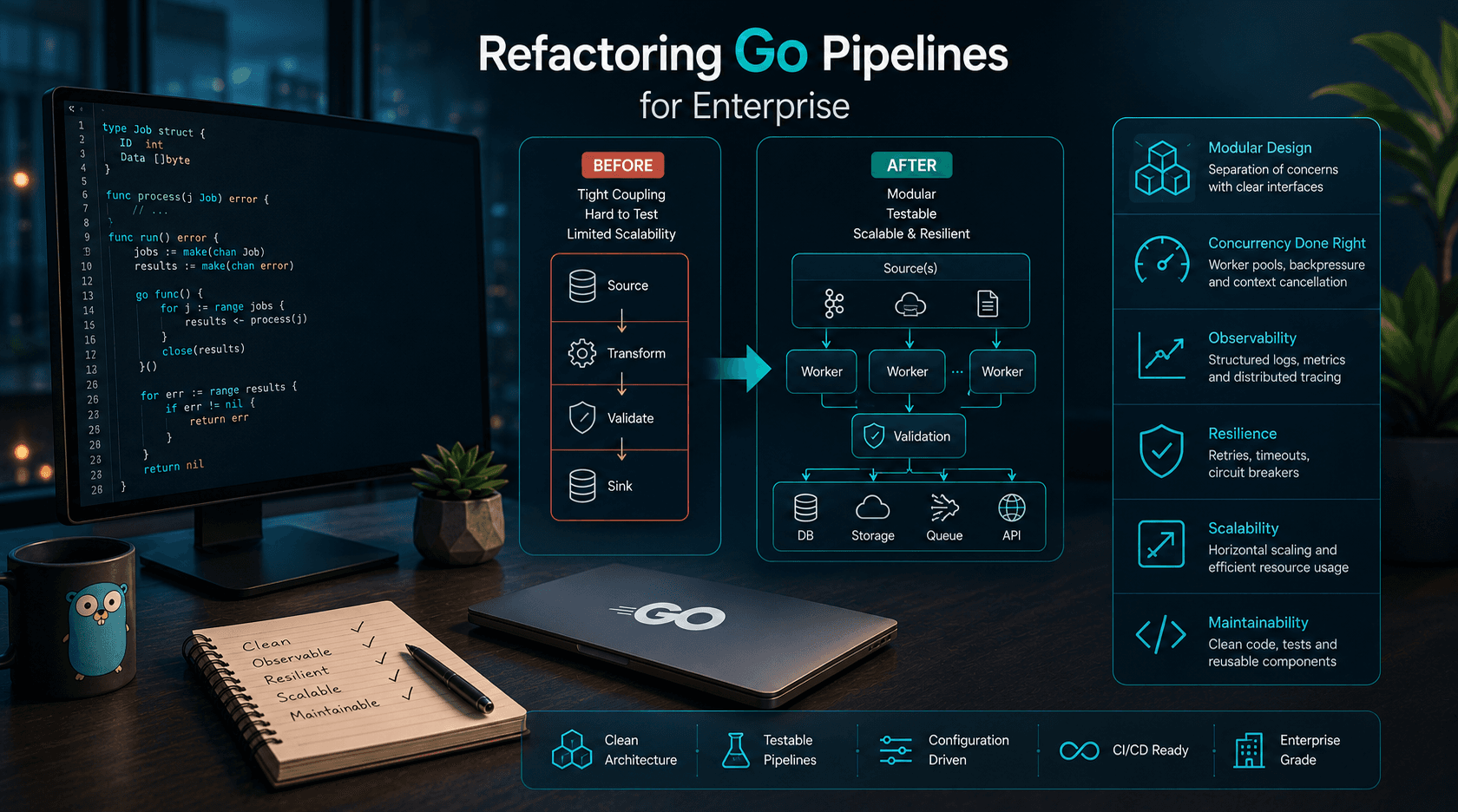 Refactoring Go Pipelines for Enterprise Case Study | Copyright © Magnence