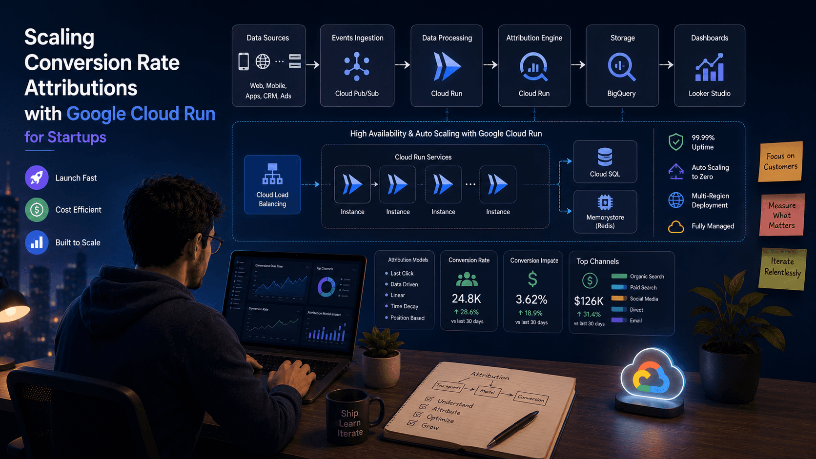 Scaling Conversion Rate Attributions with Google Cloud Run: for Startups Case Study | Copyright © Magnence