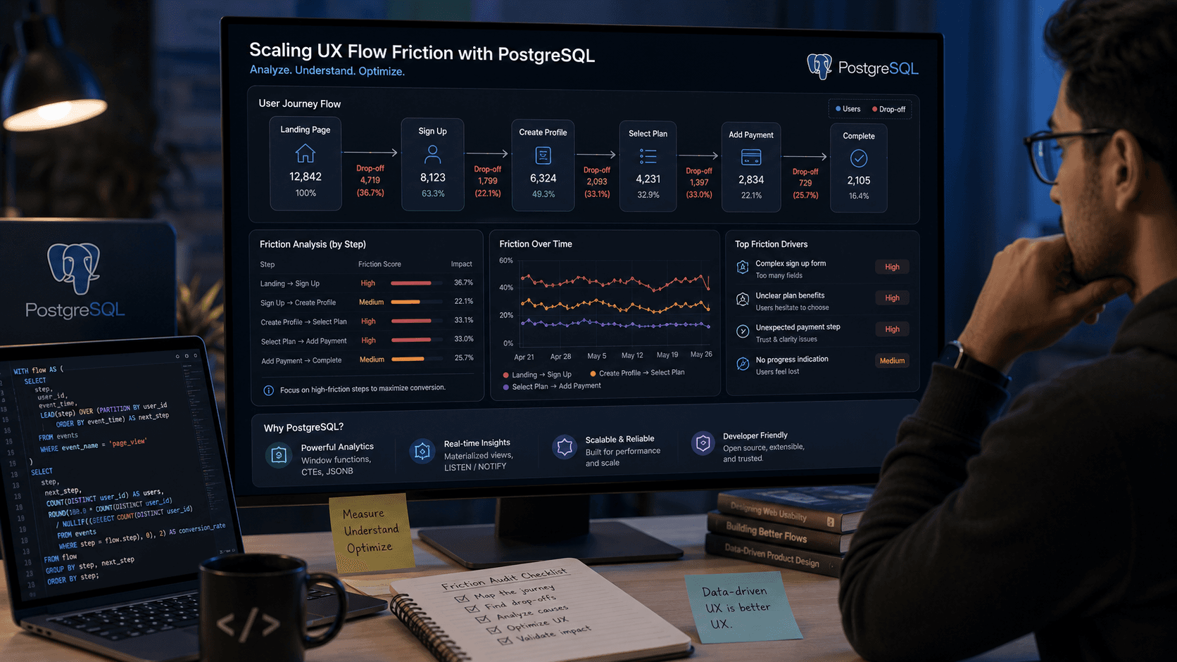 Scaling UX Flow Friction with PostgreSQL: A Complete Guide Case Study | Copyright © Magnence