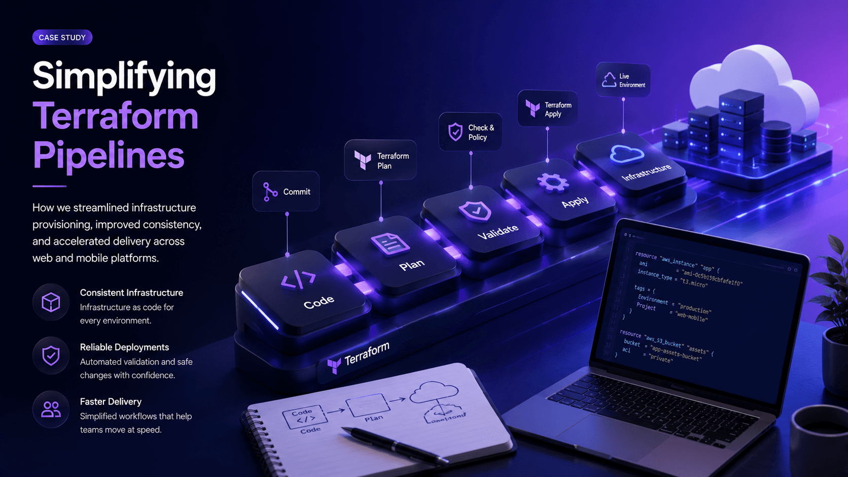 Simplifying Terraform Pipelines Case Study Case Study | Copyright © Magnence