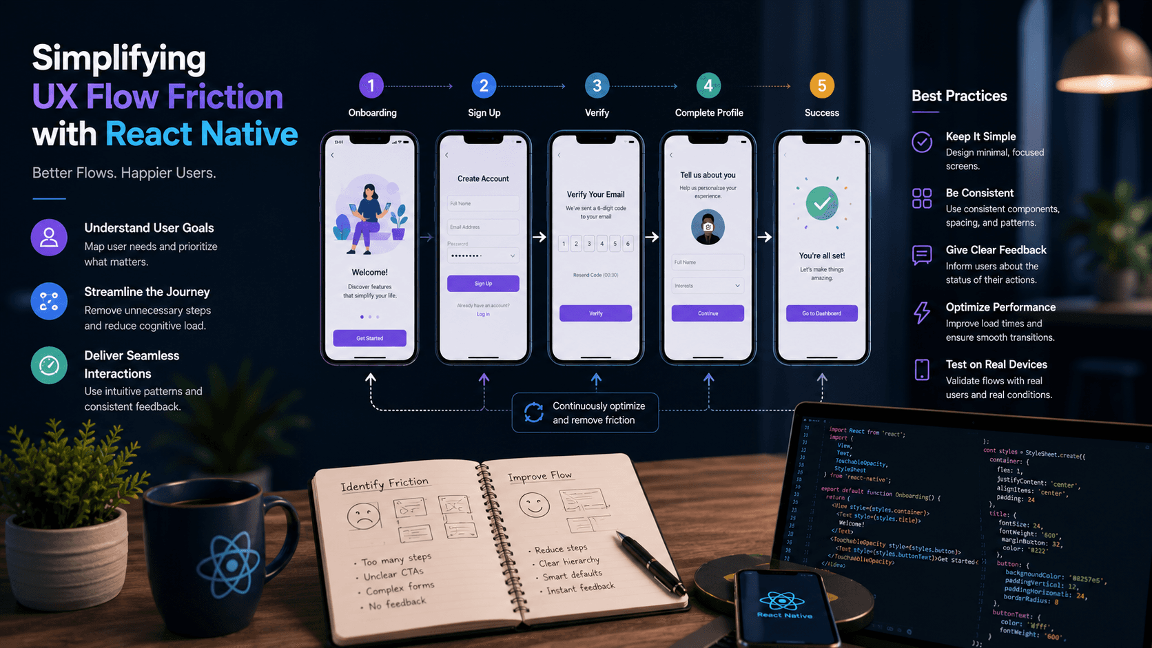 Simplifying UX Flow Friction with React Native: Best Practices Case Study | Copyright © Magnence