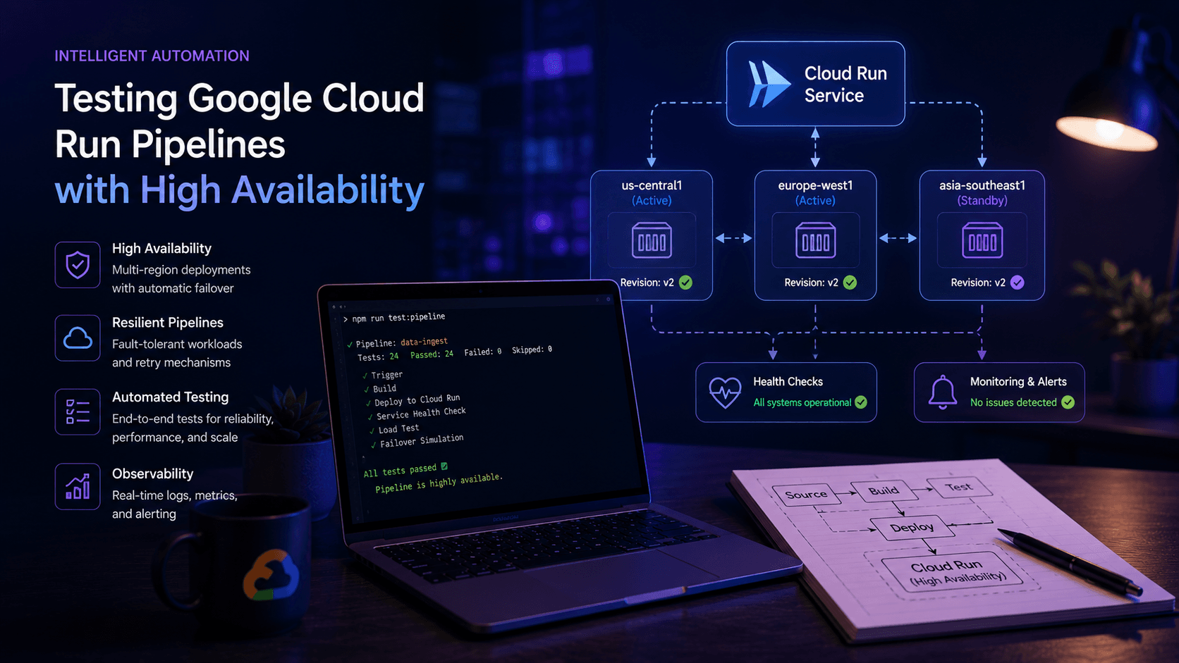 Testing Google Cloud Run Pipelines with High Availability Case Study | Copyright © Magnence