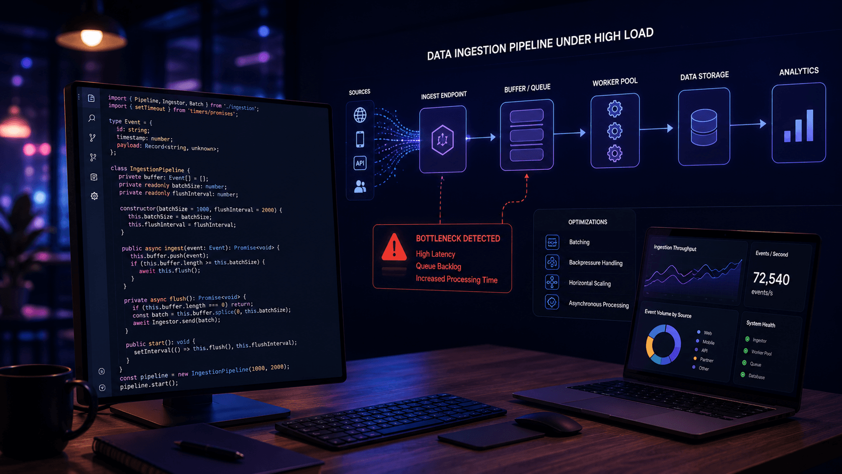 TypeScript for Data Ingestion Bottlenecks: under High Load Case Study | Copyright © Magnence