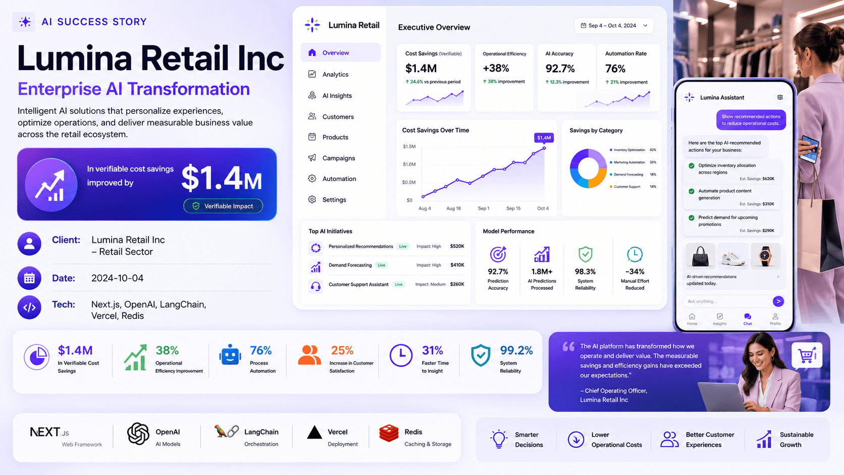 Lumina Retail Inc - Enterprise AI Transformation Case Study | Copyright © Magnence