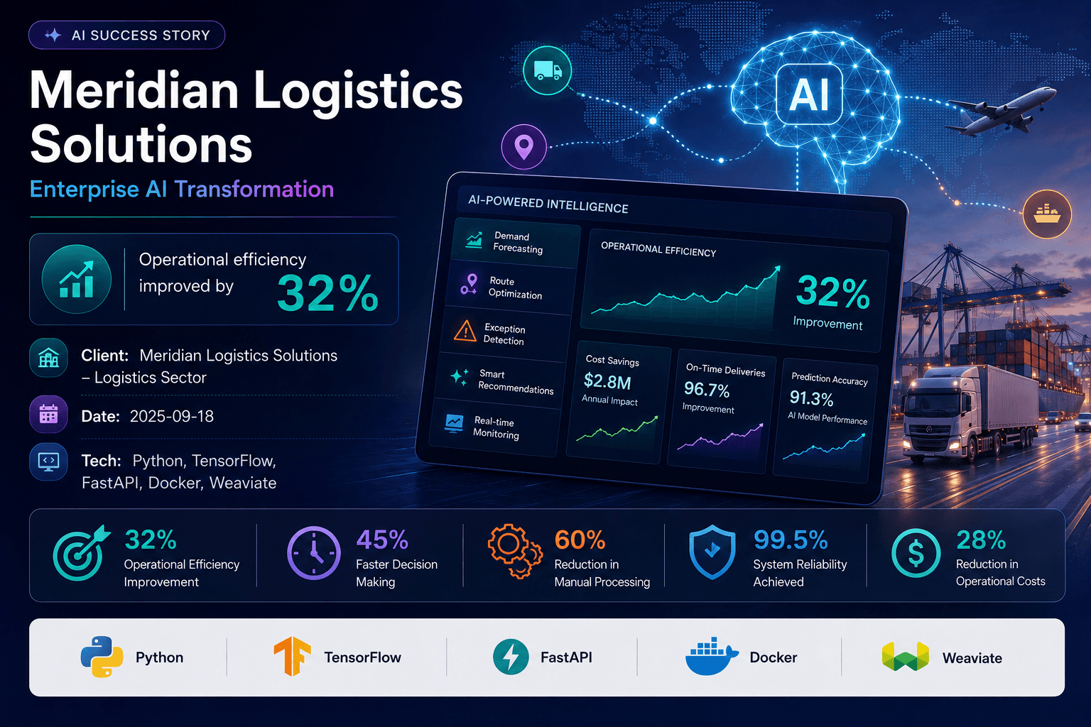 Meridian Logistics Solutions - Enterprise Web Transformation Case Study | Copyright © Magnence
