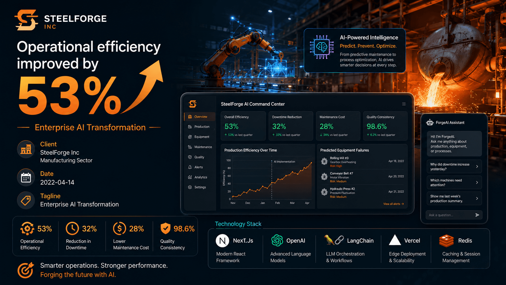 SteelForge Inc - Enterprise AI Transformation Case Study | Copyright © Magnence